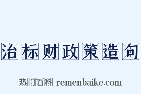 治标财政策造句是什么意思的图片